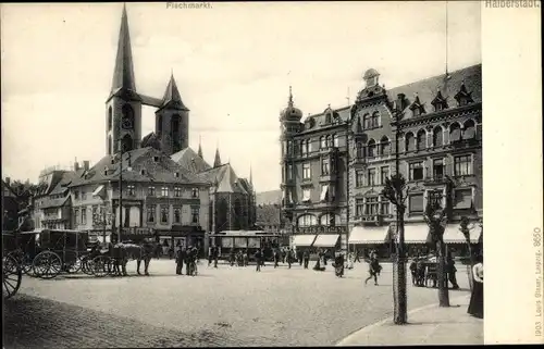 Ak Halberstadt in Sachsen Anhalt, Fischmarkt, St. Martini Kirche, Geschäft S. Weiss, Emil Grand