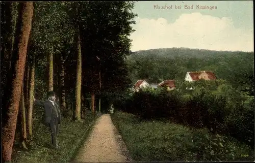 Ak Bad Kissingen Unterfranken Bayern, Klaushof, Wegpartie