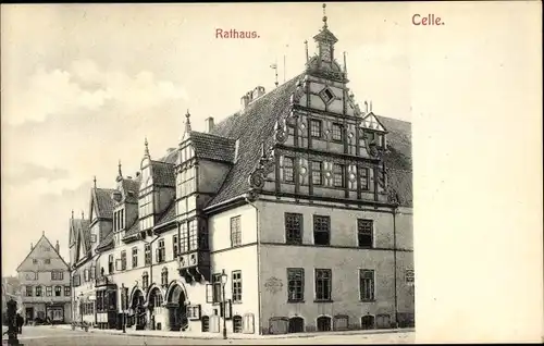 Ak Celle in Niedersachsen, Rathaus, Straßenansicht