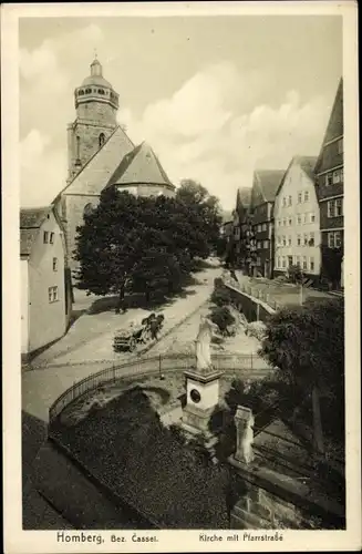 Ak Homberg an der Efze in Hessen, Kirche, Pfarrstraße, Denkmal