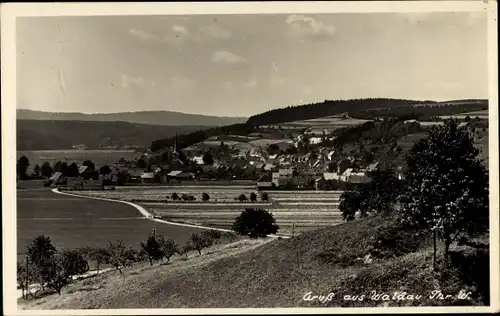 Foto Ak Nahetal Waldau Thüringen, Panorama vom Ort