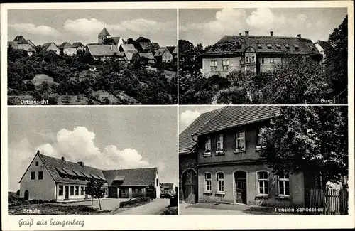 Ak Dringenberg Bad Driburg Nordrhein Westfalen, Burg, Schule, Pension Schönblick