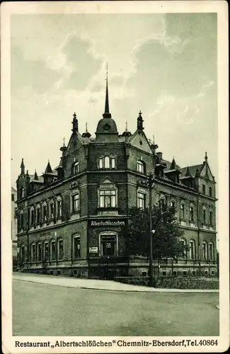 Ak Ebersdorf Chemnitz Sachsen, Restaurant Albertschlösschen, Bes. Kunz