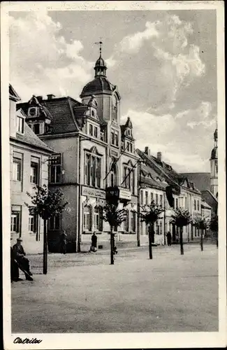 Ak Ostritz der Oberlausitz, Rathaus, Marktplatz