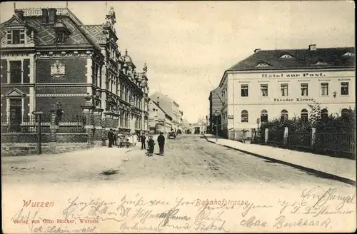 Ak Wurzen in Sachsen, Bahnhofstraße, Hotel zur Post