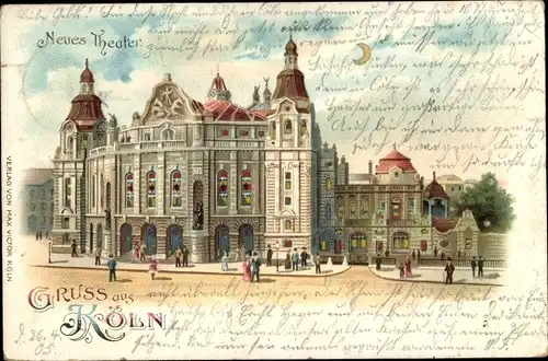 Haltgegendaslicht Litho Köln am Rhein, Neues Theater