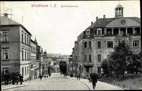 Ak Waldheim in Mittelsachsen, Bahnhofstraße