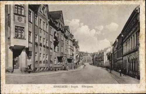 Ak Schneeberg im Erzgebirge, Rittergasse