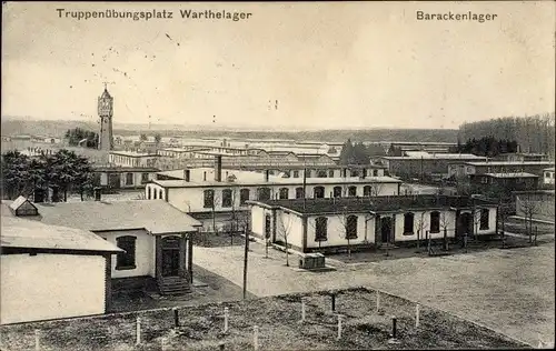 Ak Poznań Posen, Warthelager, Truppenübungsplatz, Barackenlager