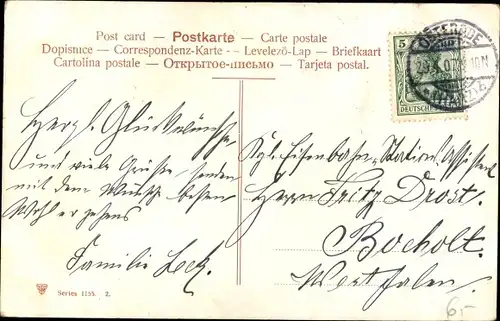 Ak Überweisung an das Geburtstagskind, 1000 Mark, Stempel