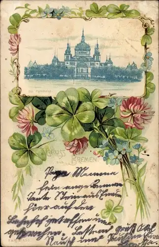 Passepartout Litho Hansestadt Bremen, Parkhaus, Kleeblätter