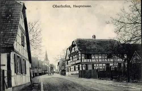 Ak Oberhoffen lès Wissembourg Oberhofen im Elsass Bas Rhin, Hauptstraße