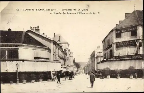 Ak Lons le Saunier Jura, Avenue de la Gare et Lycée de Jeunes Filles