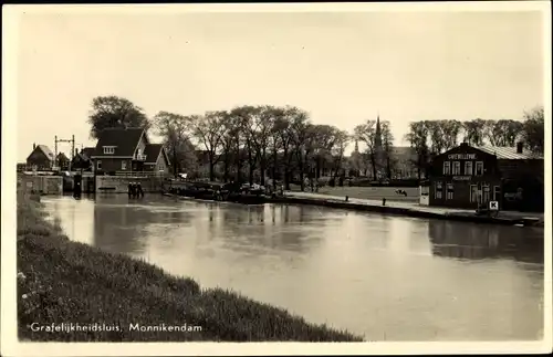 Ak Monnikendam Waterland Nordholland Niederlande, Grafelijkheidsluis