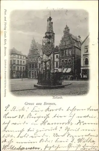Ak Hansestadt Bremen, Roland, Marktplatz