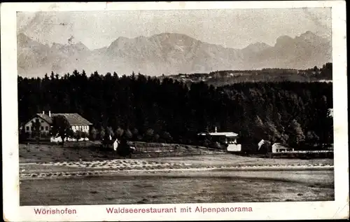 Ak Bad Wörishofen im Unterallgäu, Waldseerestaurant mit Alpenpanorama