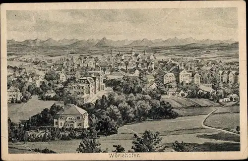 Ak Bad Wörishofen im Unterallgäu, Totalansicht der Ortschaft