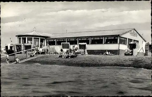 Ak Nordseebad Tossens Butjadingen, Strandpartie, Strandbad