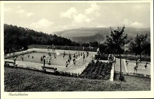 Ak Weilmünster im Taunus, Plantschbecken, Freibad, Kindersanatorium