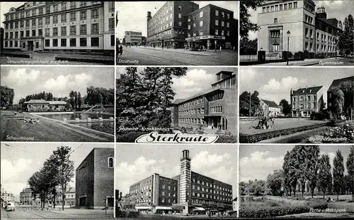 Ak Sterkrade Oberhausen im Ruhrgebiet, Gymnasium, Schwimmbad, Stadtmitte