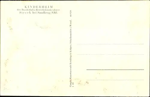 Ak Streek Sandkrug Hatten in Oldenburg, Kinderheim der Bundesbahn BKK