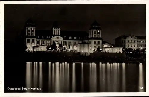 Ak Seebad Binz auf Rügen, Kurhaus bei Nacht