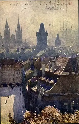 Künstler Ak Setelik, J., Praha Prag Tschechien, Vue de l'Observatoire