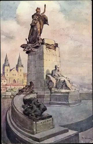 Künstler Ak Praha Prag Tschechien, Denkmal František Palacký