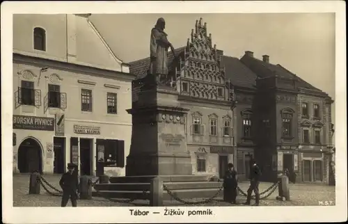 Ak Tábor Südböhmen, Zizkuv pomnik