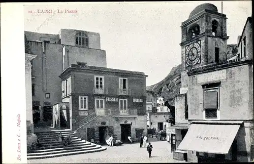 Ak Capri Neapel Campania, La Piazza