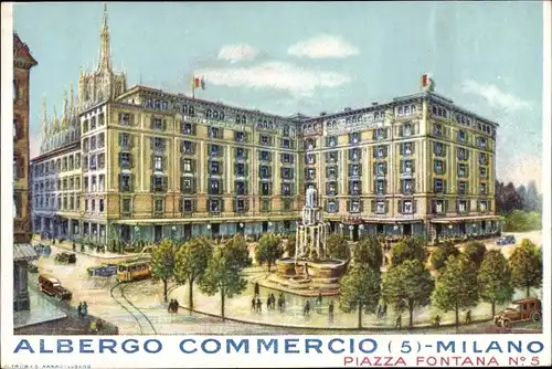 Ak Milano Mailand Lombardia, Albergo Commercio, Piazza Fontana