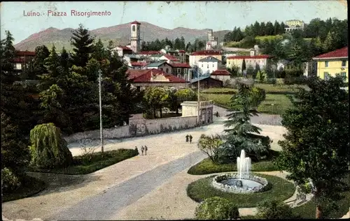 Ak Luino Lombardia, Piazza Risorgimento