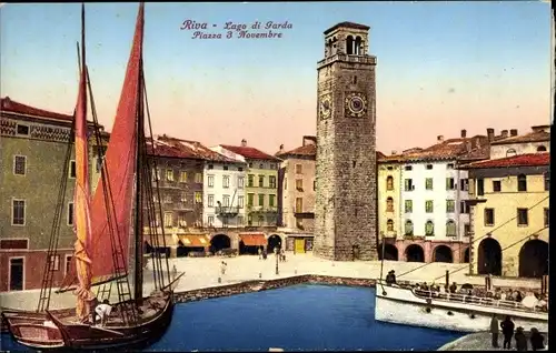 Ak Riva del Garda, Piazza 3 Novembre, Segelboot