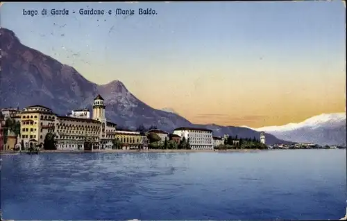 Ak Gardone Lago di Garda Lombardia, Monte Baldo, Wasserpartie