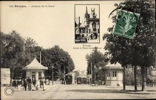 Ak Bourges Cher, Avenue de la Gare, Palais