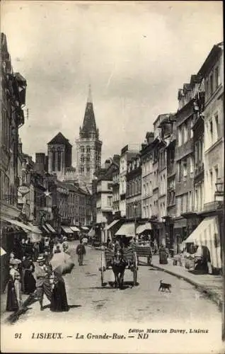 Ak Lisieux Calvados, La Grande Rue