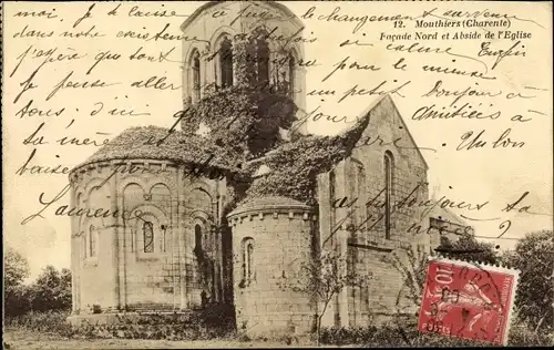 Ak Mouthiers-sur-Boëme Charente, Facade Nord et Abside de l'Eglise