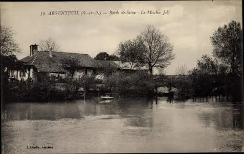 Ak Argenteuil Val d'Oise, Bords de Seine, Le Moulin Joli