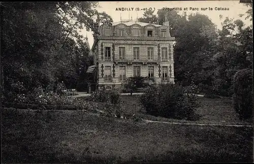 Ak Andilly Val d'Oise, Propriete et Parc sur le Coteau