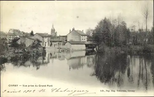 Ak Civray Vienne, Vue prise du Grand Pont