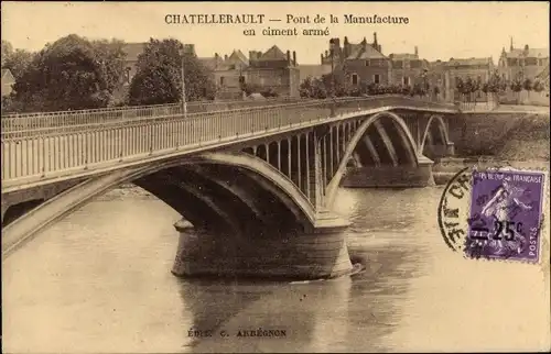 Ak Chatellereault Vienne, Pont de la Manufacture en ciment arme