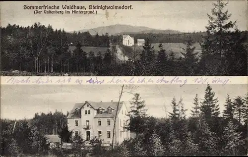 Ak Steinigtwolmsdorf Oberlausitz, Gasthaus Waldhaus mit dem Valtenberg