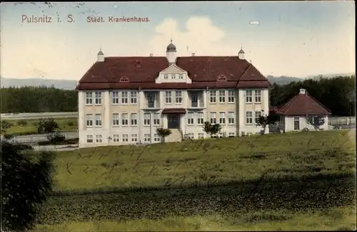 Ak Pulsnitz Sachsen, Städtisches Krankenhaus