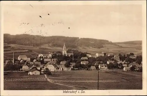 Ak Wehrsdorf Sohland an der Spree in Sachsen, Blick auf den Ort mit Umgebung