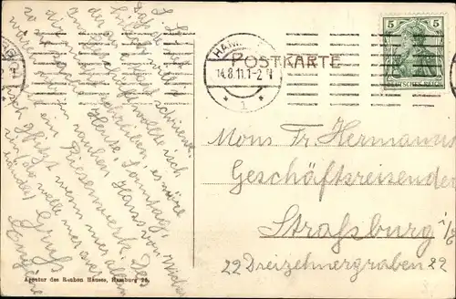 Gedicht Ak Hamburg Mitte Horn, Karl Gerok, Das Rauhe Haus, Totalansicht