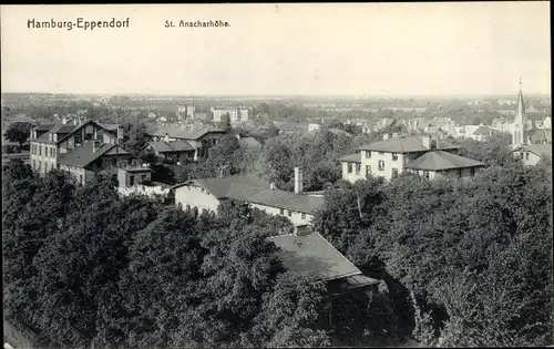 Ak Hamburg Nord Eppendorf, St. Anscharhöhe, Panorama