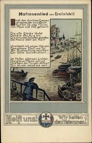 Lied Ak Matrosenlied von Erwin Weill, Kaiserliche Marine, Wohlfahrt