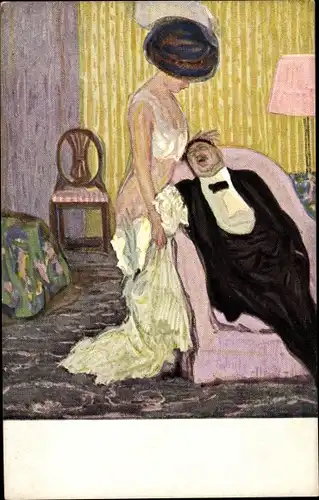 Künstler Ak Rieth, Paul, Nach dem Balle