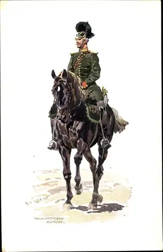 Künstler Ak Hoffmann, Anton, K.B. Gendarmerie 1870, Offizier, Reiter