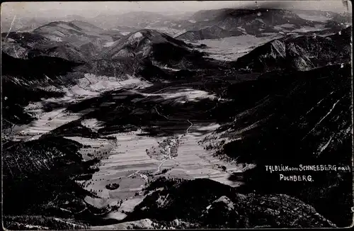Ak Puchberg am Schneeberg in Niederösterreich, Talblick vom Schneeberg